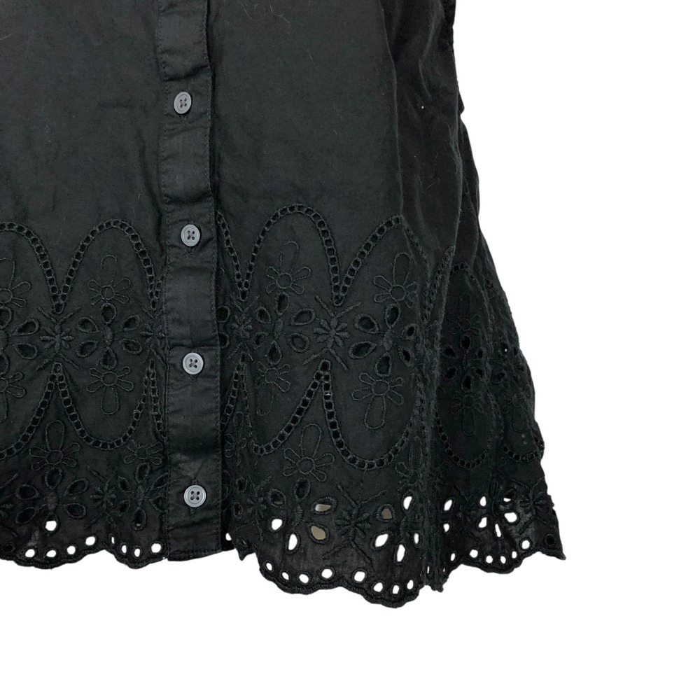 Gap 100% Cotton Eyelet Lace Button Up Crop Tank Top Small Boho Cowgirl Western - Picture 5 of 13